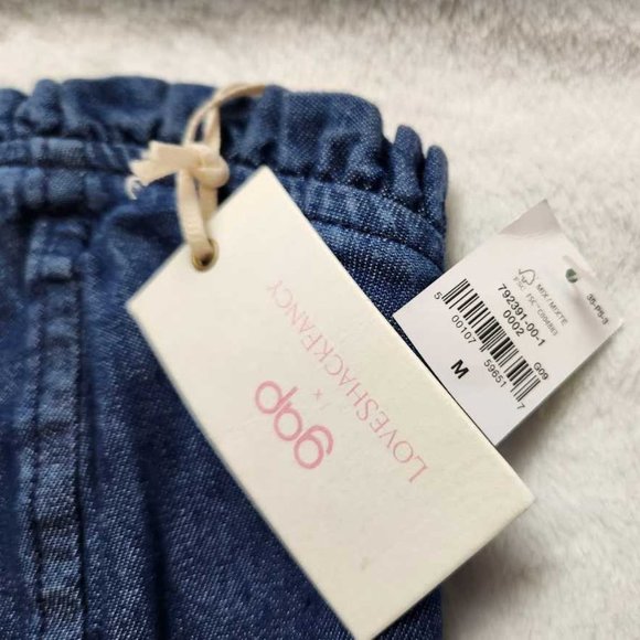 New women's M Gap x LoveShackFancy denim corset top - Picture 5 of 11